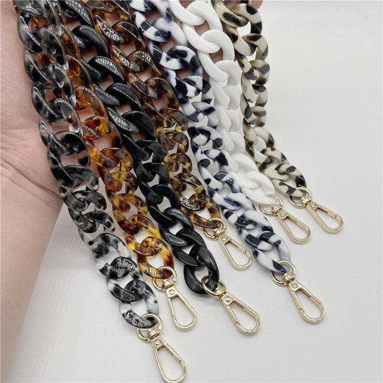 Phone Wrist Strap Phone Charms Acrylic Replacement Chain with Buckle, Total Length: 37cm - Dark Blue+White