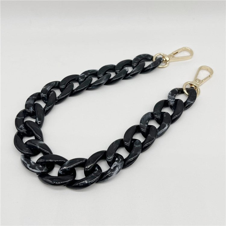 Phone Wrist Strap Phone Charms Acrylic Replacement Chain with Buckle, Total Length: 37cm - Black