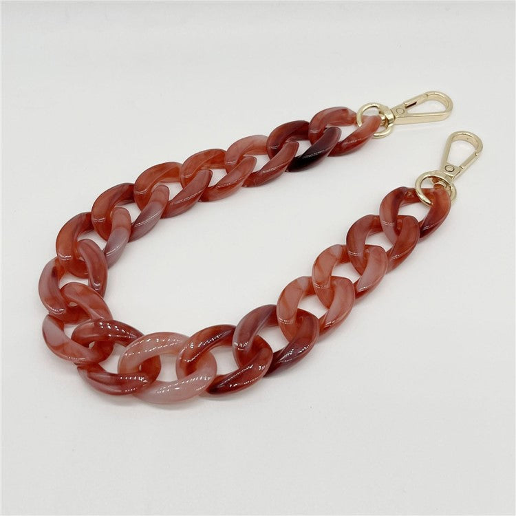 Phone Wrist Strap Phone Charms Acrylic Replacement Chain with Buckle, Total Length: 37cm - Agate Fish Pink