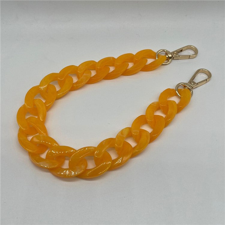 Phone Wrist Strap Phone Charms Acrylic Replacement Chain with Buckle, Total Length: 37cm - Orange White