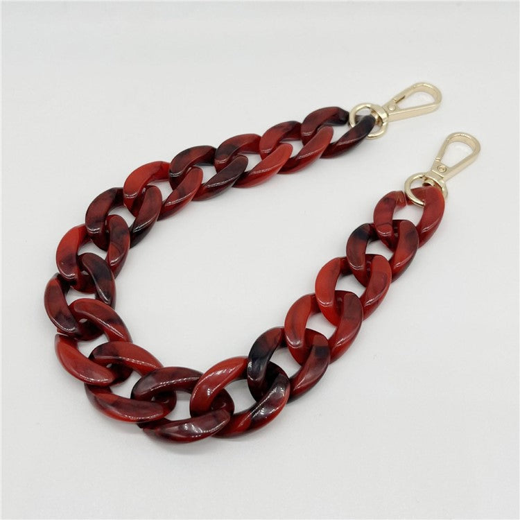 Phone Wrist Strap Phone Charms Acrylic Replacement Chain with Buckle, Total Length: 37cm - Red Black