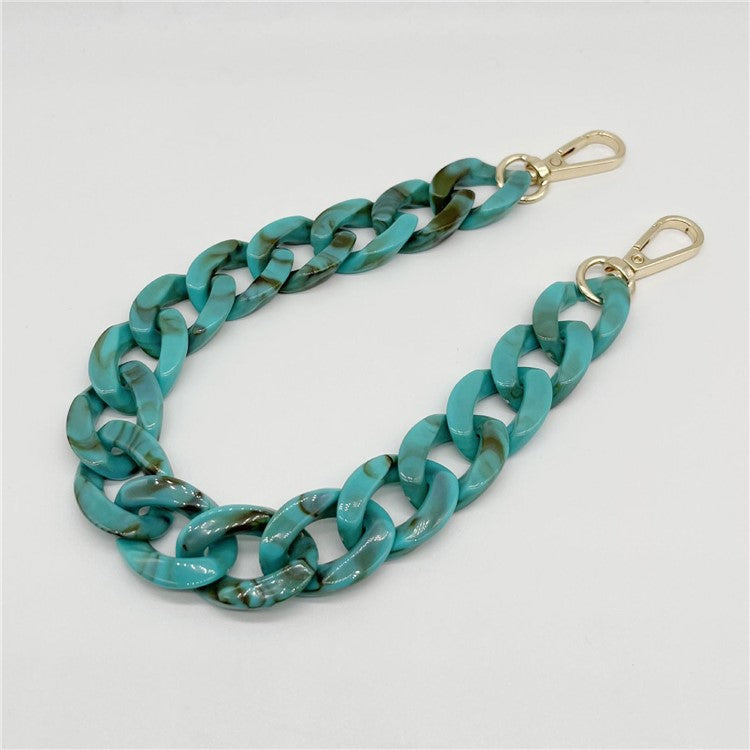 Phone Wrist Strap Phone Charms Acrylic Replacement Chain with Buckle, Total Length: 37cm - Blue Coffee