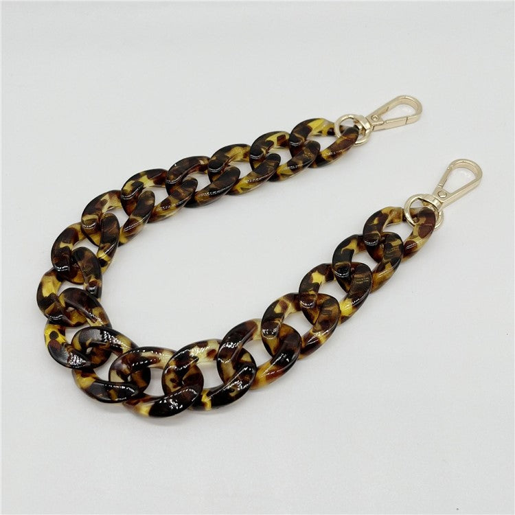 Phone Wrist Strap Phone Charms Acrylic Replacement Chain with Buckle, Total Length: 37cm - Leopard Print Coffee