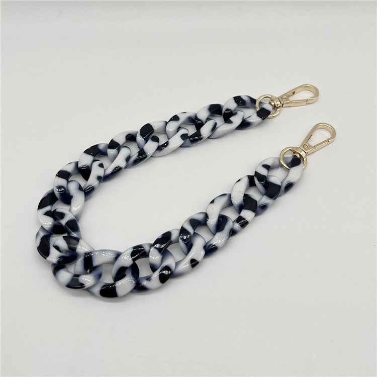 Phone Wrist Strap Phone Charms Acrylic Replacement Chain with Buckle, Total Length: 37cm - Acetate Ink Blue