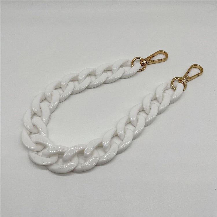 Phone Wrist Strap Phone Charms Acrylic Replacement Chain with Buckle, Total Length: 37cm - Pure White