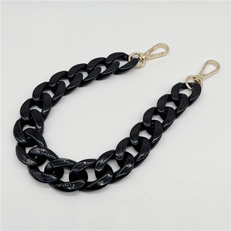 Phone Wrist Strap Phone Charms Acrylic Replacement Chain with Buckle, Total Length: 37cm - Pure Black