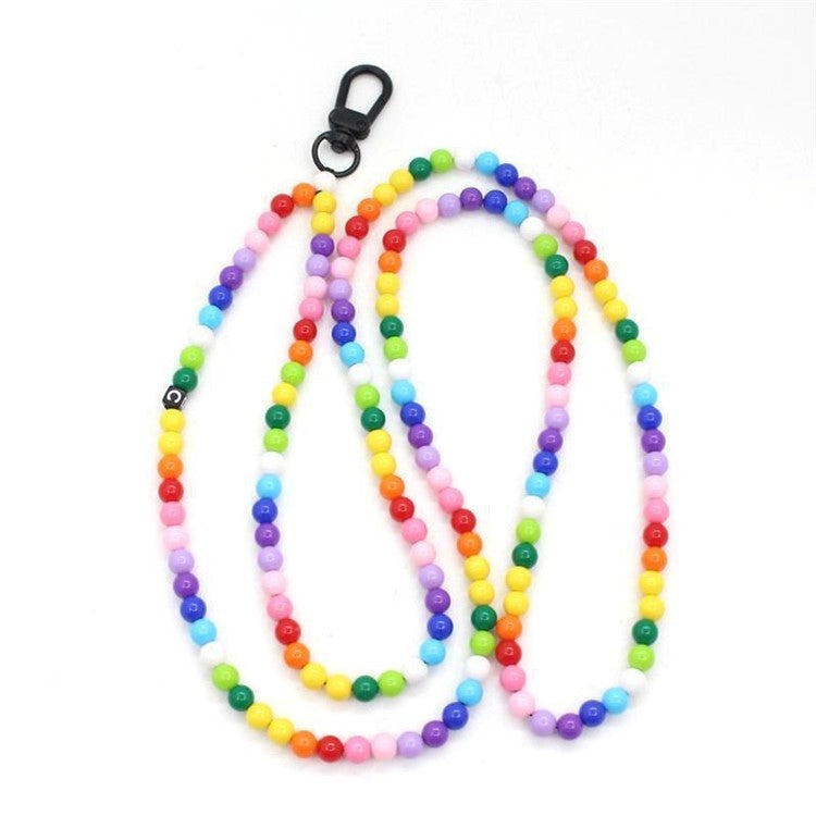 Phone Crossbody Strap Acrylic Beaded Cell Phone Lanyard with Tether Tab, Total Length: 122cm - Multi-Color