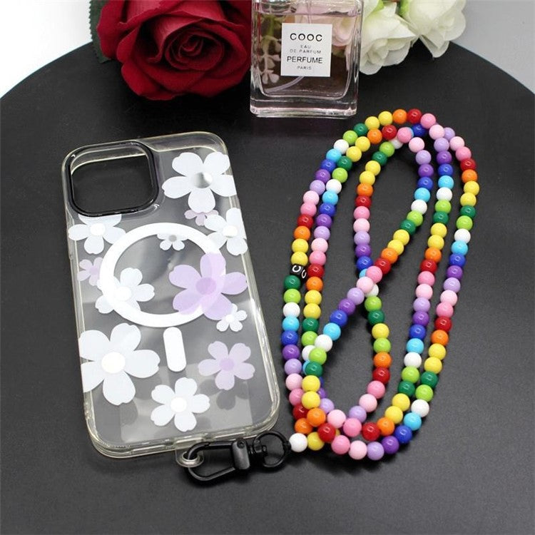 Phone Crossbody Strap Acrylic Beaded Cell Phone Lanyard with Tether Tab, Total Length: 122cm - Multi-Color