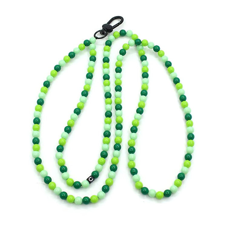 Phone Crossbody Strap Acrylic Beaded Cell Phone Lanyard with Tether Tab, Total Length: 122cm - Light Green