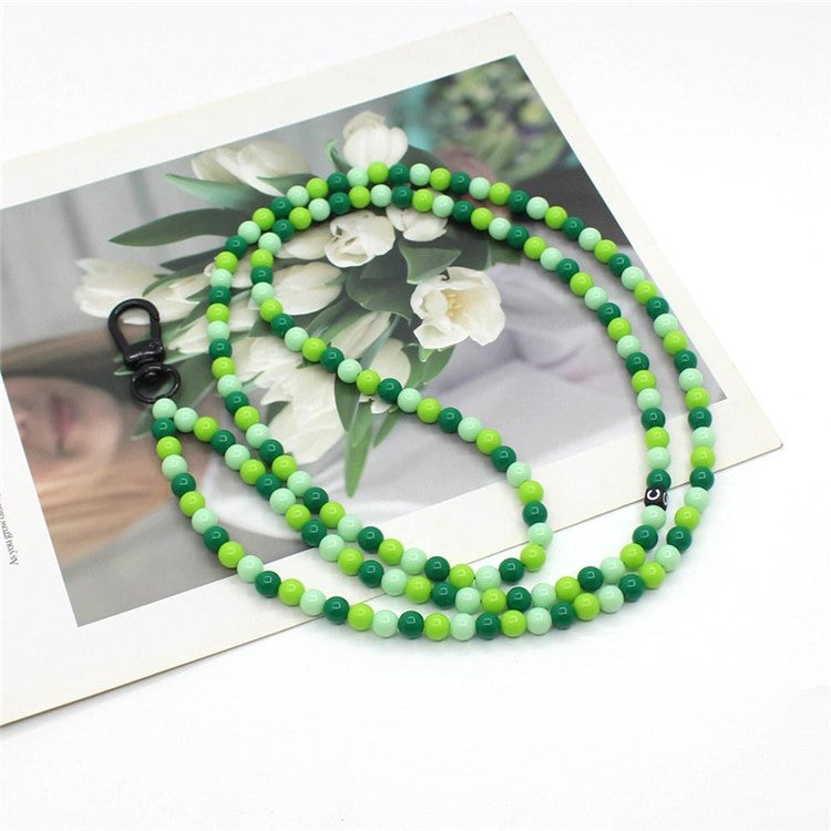 Phone Crossbody Strap Acrylic Beaded Cell Phone Lanyard with Tether Tab, Total Length: 122cm - Light Green