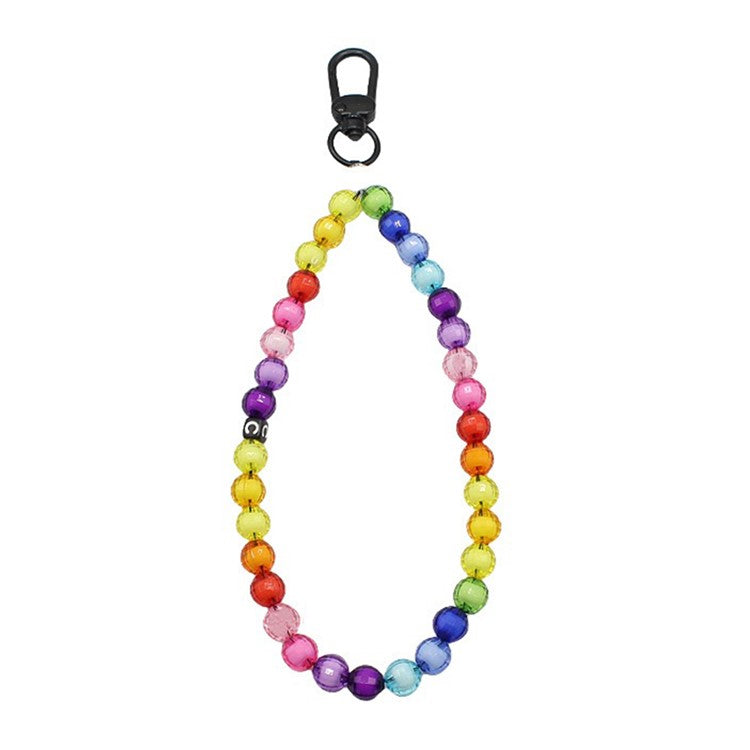 Phone Charms Strap Acrylic Beaded Wrist Strap for Phone Case with Tether Tab, Total Length: 30cm - Rainbow Candy