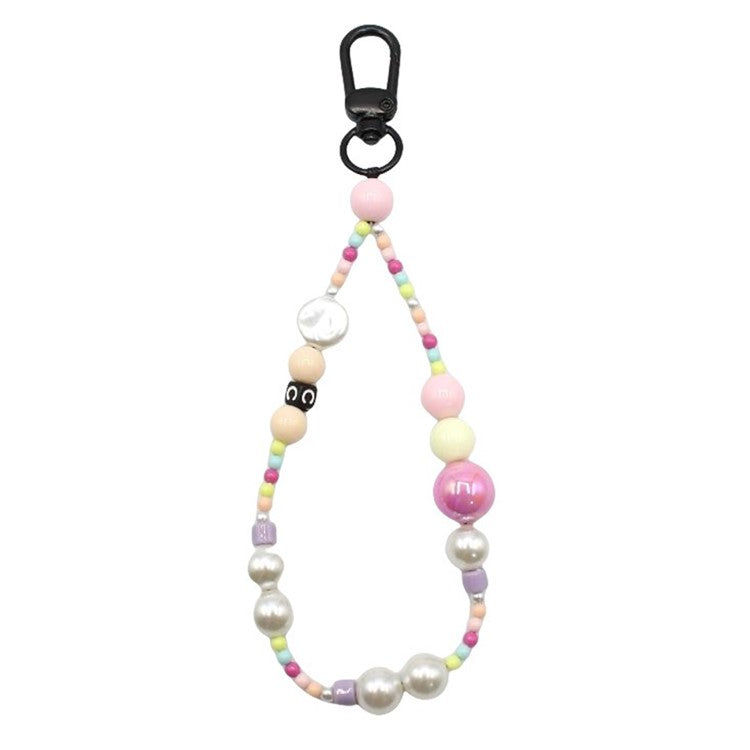 Phone Charms Strap Acrylic Beaded Wrist Strap for Phone Case with Tether Tab, Total Length: 30cm - Macaron Bead