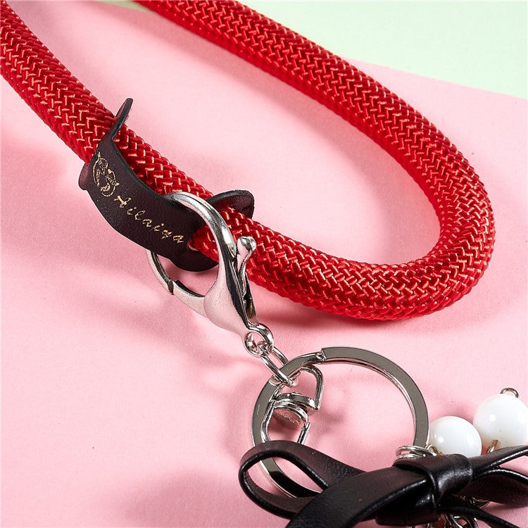 30cm Thickened Wrist Strap for Phone Camera Keychain ID Badge Holder Hand Lanyard - Red