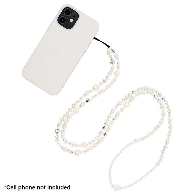 Phone Chain Crossbody Pearl Beaded Strap 120cm+5cm Anti-Theft Shoulder Lanyard