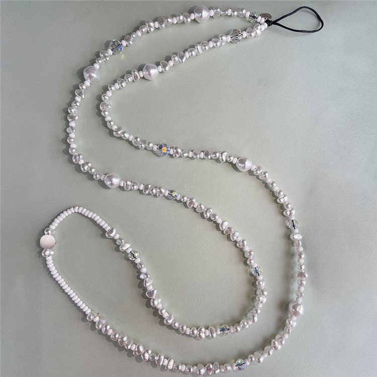 Phone Chain Crossbody Pearl Beaded Strap 120cm+5cm Anti-Theft Shoulder Lanyard