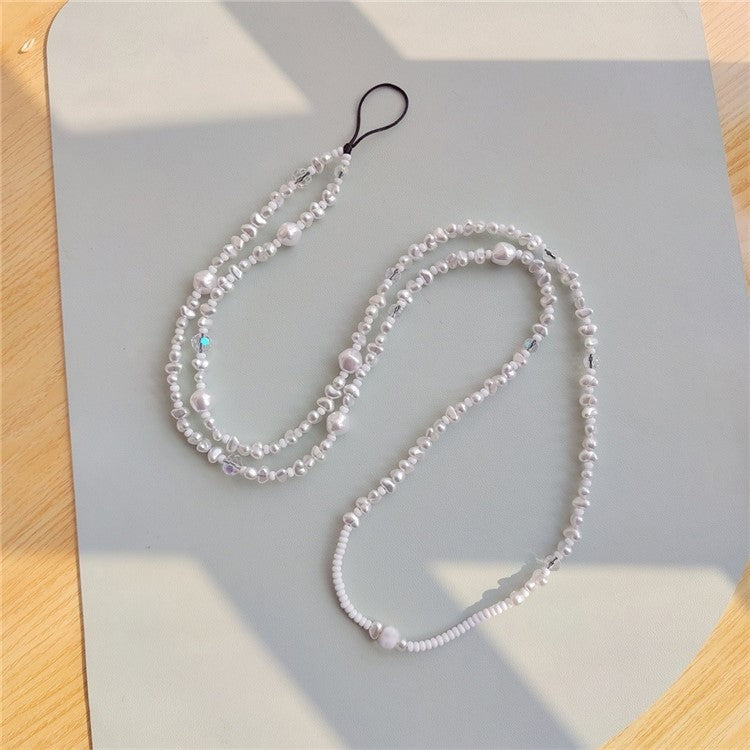 Phone Chain Crossbody Pearl Beaded Strap 120cm+5cm Anti-Theft Shoulder Lanyard