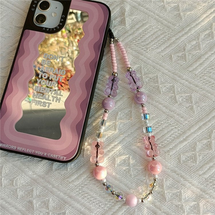 Phone Charm 32cm+5cm Bear Phone Lanyard Phone Bracelet Aesthetic Wrist Strap - SJ-A220017A