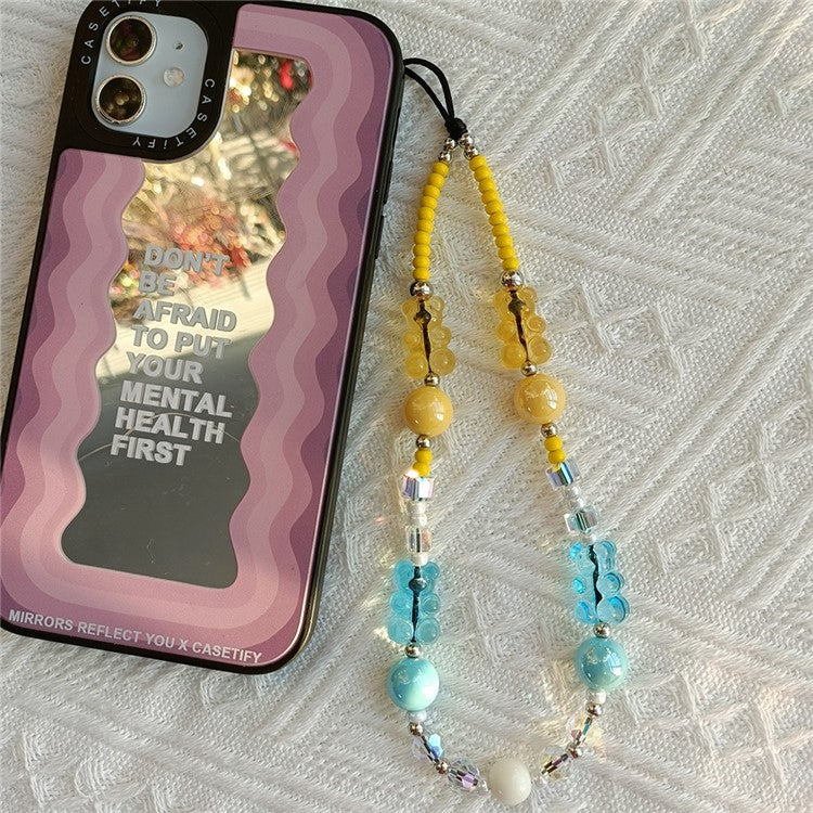 Phone Charm 32cm+5cm Bear Phone Lanyard Phone Bracelet Aesthetic Wrist Strap - SJ-A220017B