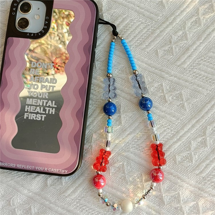 Phone Charm 32cm+5cm Bear Phone Lanyard Phone Bracelet Aesthetic Wrist Strap - SJ-A220017D