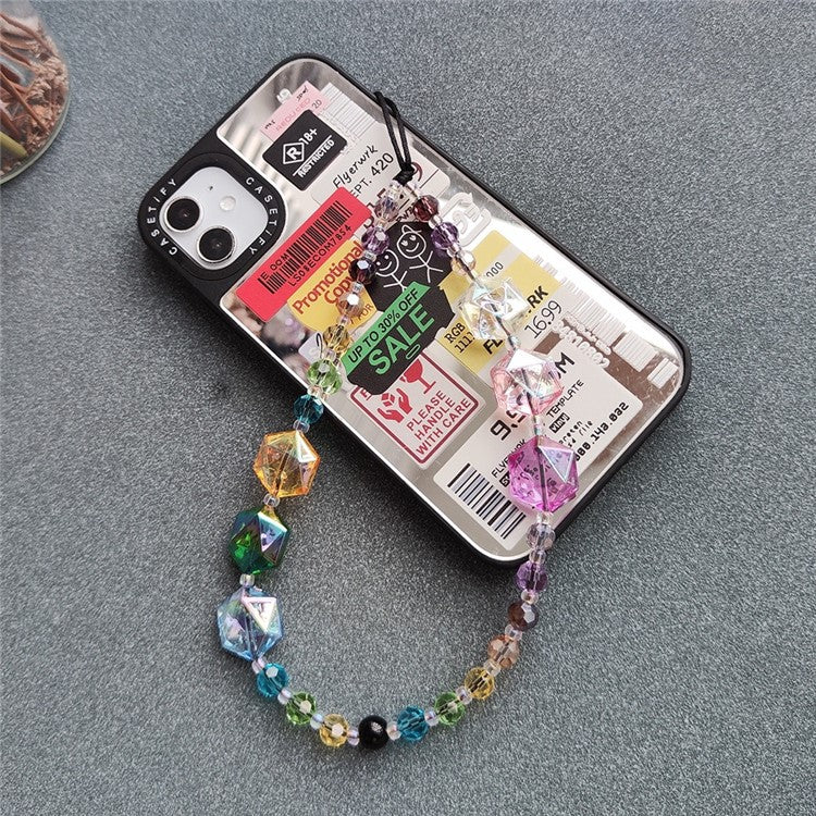 Crystal Phone Wrist Strap 30cm+5cm Detachable Anti Theft Phone Strap Chain Keychain Beaded Lanyard - SJ-A230010A