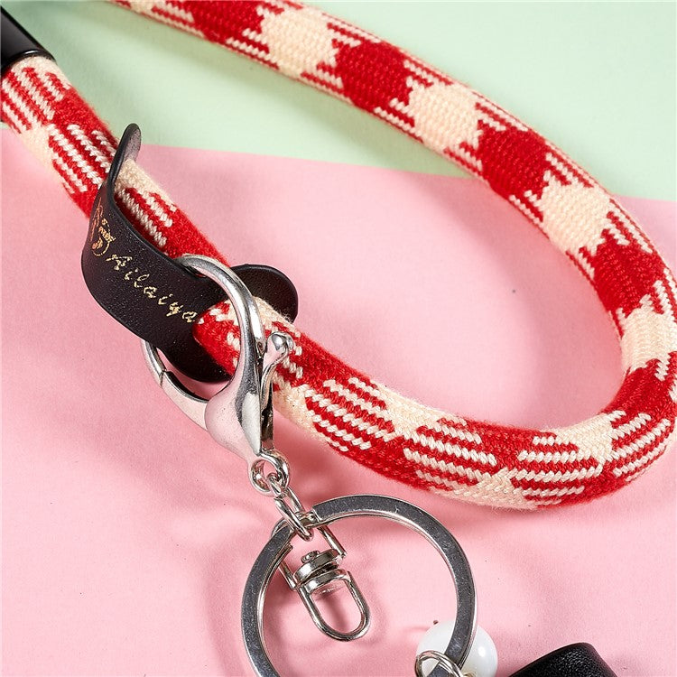 30cm Thickened Universal Wrist Strap for Phone Camera USB Flash Drive Dual Color Hand String Holder Lanyard - Red