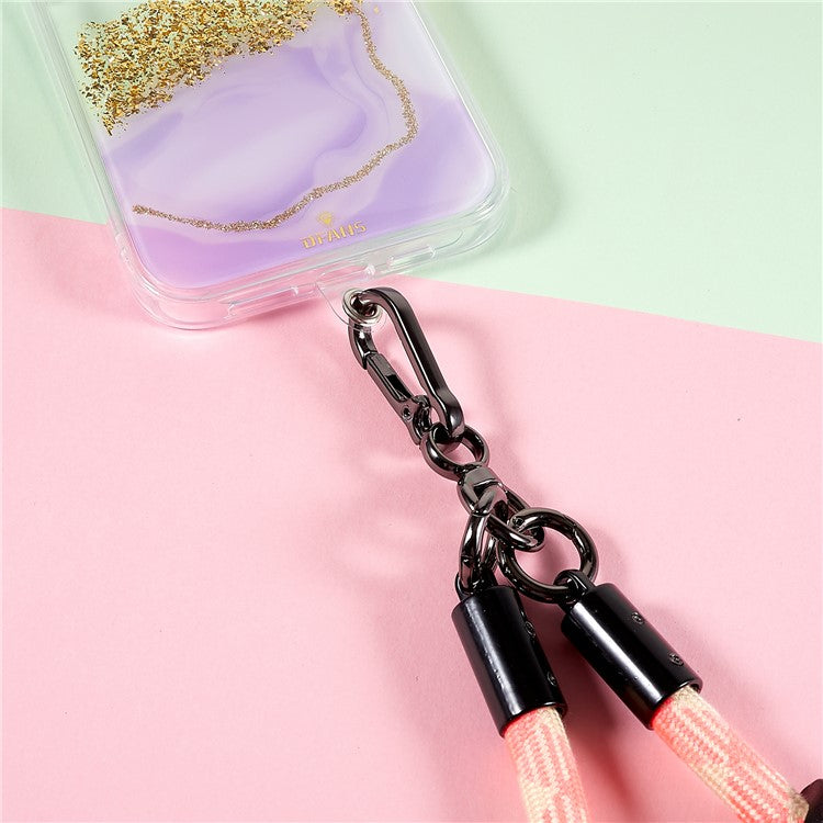 30cm Thickened Universal Wrist Strap for Phone Camera USB Flash Drive Dual Color Hand String Holder Lanyard - Pink