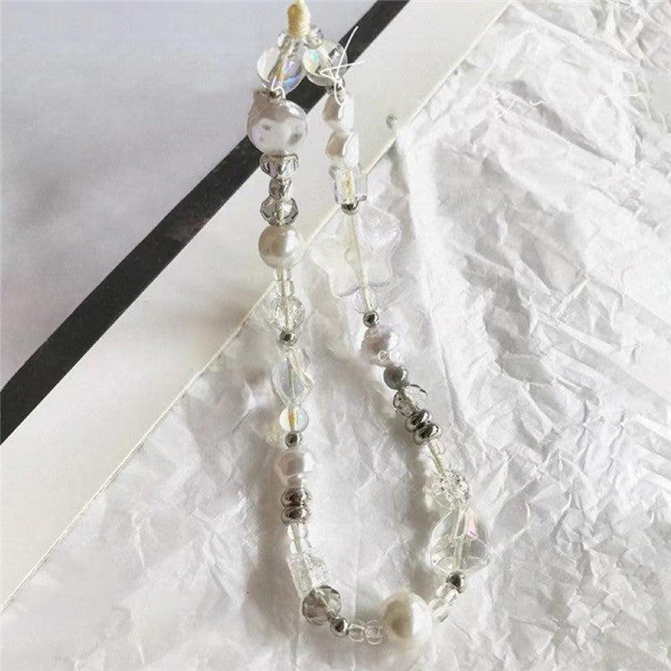 PVC Beaded Camera Wrist Strap Phone Charms Strap 25cm Pearl Bracelet Aesthetic Phone Chain