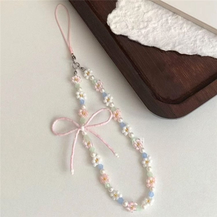 Beaded Phone Charms 25cm PVC Wrist Strap Beaded Phone Chain String