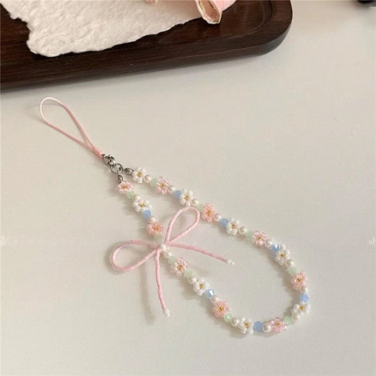 Beaded Phone Charms 25cm PVC Wrist Strap Beaded Phone Chain String