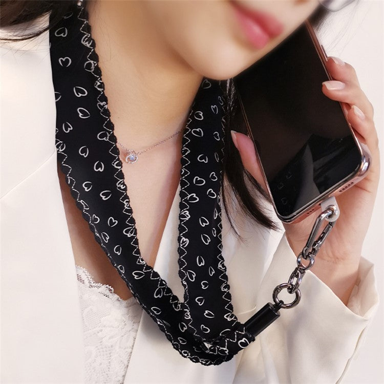 Scarves Phone Strap Crossbody Phone Lanyard Strap Neck Strap with Patch for Smartphones Mobile - Style B