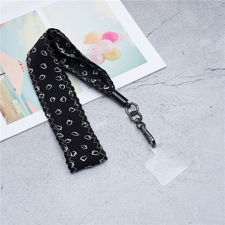 Scarves Phone Strap Crossbody Phone Lanyard Strap Neck Strap with Patch for Smartphones Mobile - Style B