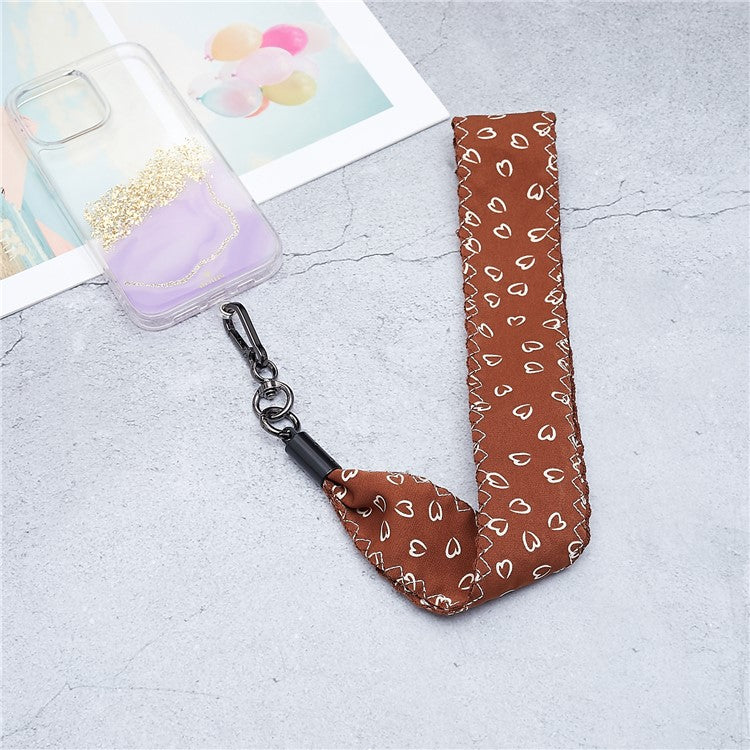 Scarves Phone Strap Crossbody Phone Lanyard Strap Neck Strap with Patch for Smartphones Mobile - Style C