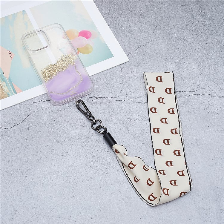 Scarves Phone Strap Crossbody Phone Lanyard Strap Neck Strap with Patch for Smartphones Mobile - Style H