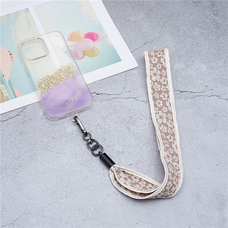 Scarves Phone Strap Crossbody Phone Lanyard Strap Neck Strap with Patch for Smartphones Mobile - Style M