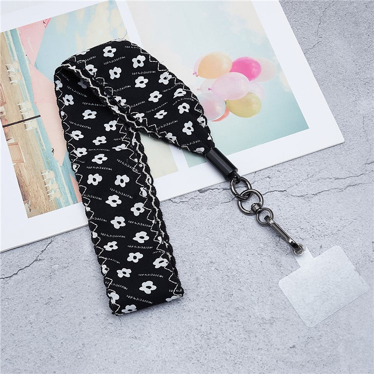 Scarves Phone Strap Crossbody Phone Lanyard Strap Neck Strap with Patch for Smartphones Mobile - Style T