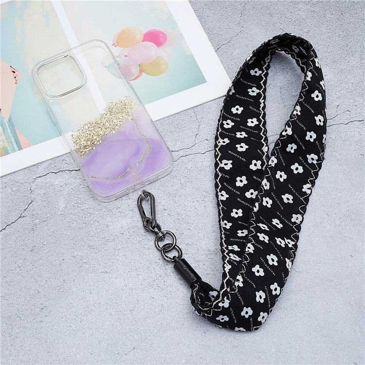 Scarves Phone Strap Crossbody Phone Lanyard Strap Neck Strap with Patch for Smartphones Mobile - Style T