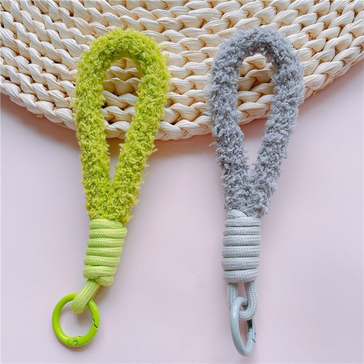 Phone Strap 16cm Woven Polyester Hands-Free Cell Phone Wristlet Bracelet  - Green