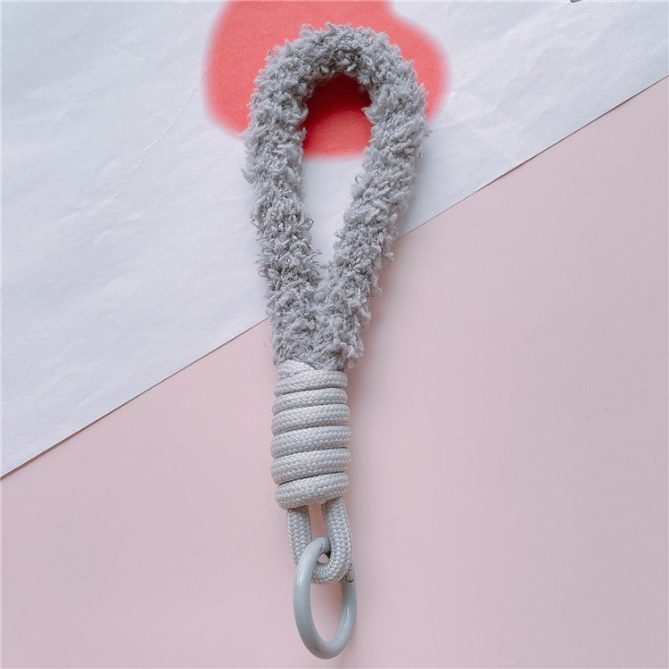 Phone Strap 16cm Woven Polyester Hands-Free Cell Phone Wristlet Bracelet  - Light Grey