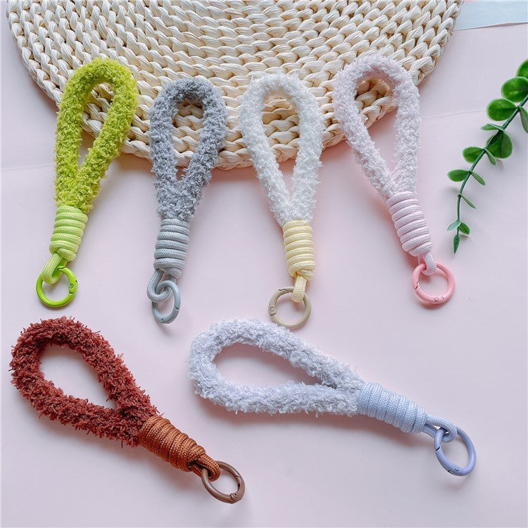 Phone Strap 16cm Woven Polyester Hands-Free Cell Phone Wristlet Bracelet  - Light Grey