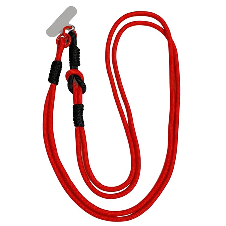 Cell Phone Lanyard Universal Crossbody Polyester Strap with Tether Tab, Total Length: 120cm - Red+Black