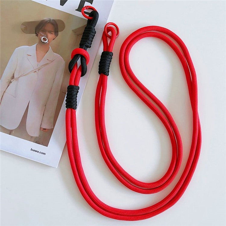 Cell Phone Lanyard Universal Crossbody Polyester Strap with Tether Tab, Total Length: 120cm - Red+Black