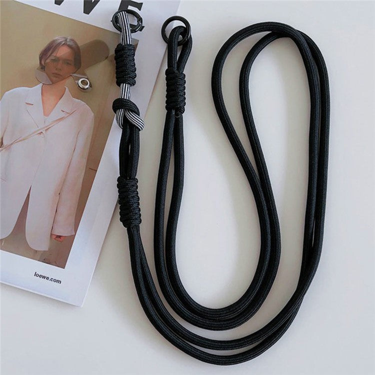 Cell Phone Lanyard Universal Crossbody Polyester Strap with Tether Tab, Total Length: 120cm - Black