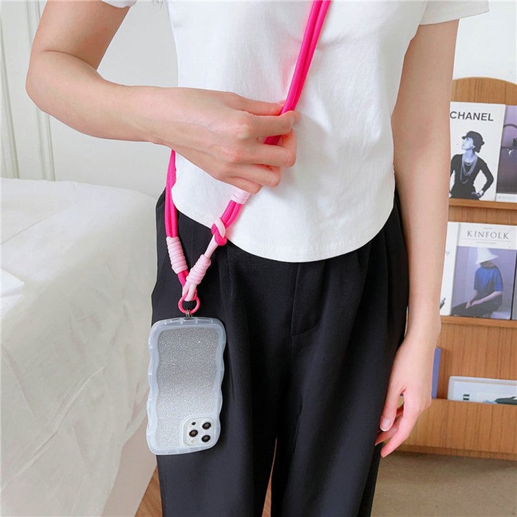 Cell Phone Lanyard Universal Crossbody Polyester Strap with Tether Tab, Total Length: 120cm - Black