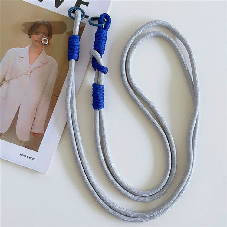 Cell Phone Lanyard Universal Crossbody Polyester Strap with Tether Tab, Total Length: 120cm - Grey+Blue