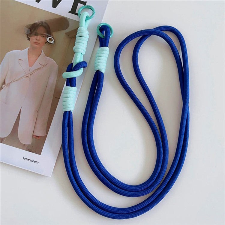 Cell Phone Lanyard Universal Crossbody Polyester Strap with Tether Tab, Total Length: 120cm - Dark Blue+Sky Blue