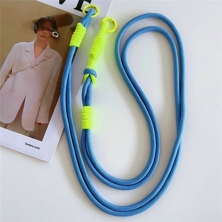 Cell Phone Lanyard Universal Crossbody Polyester Strap with Tether Tab, Total Length: 120cm - Sky Blue+Fluorescent Green