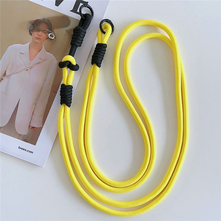 Cell Phone Lanyard Universal Crossbody Polyester Strap with Tether Tab, Total Length: 120cm - Yellow+Black