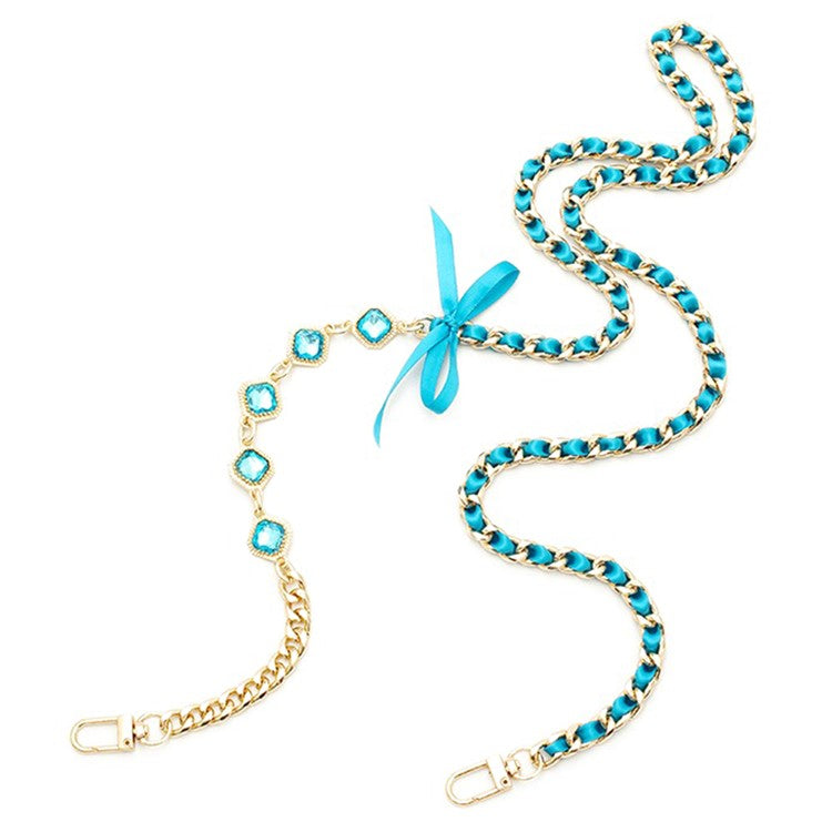 Crossbody Phone Lanyard Metal Phone Charm Cell Phone Chain Strap, Total Length: 120cm - Sky Blue