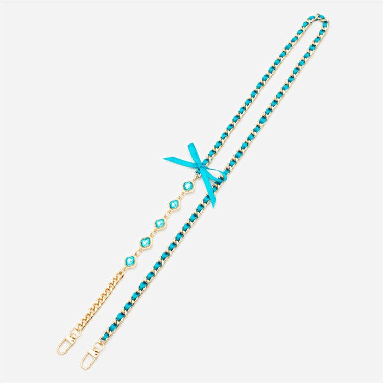 Crossbody Phone Lanyard Metal Phone Charm Cell Phone Chain Strap, Total Length: 120cm - Sky Blue