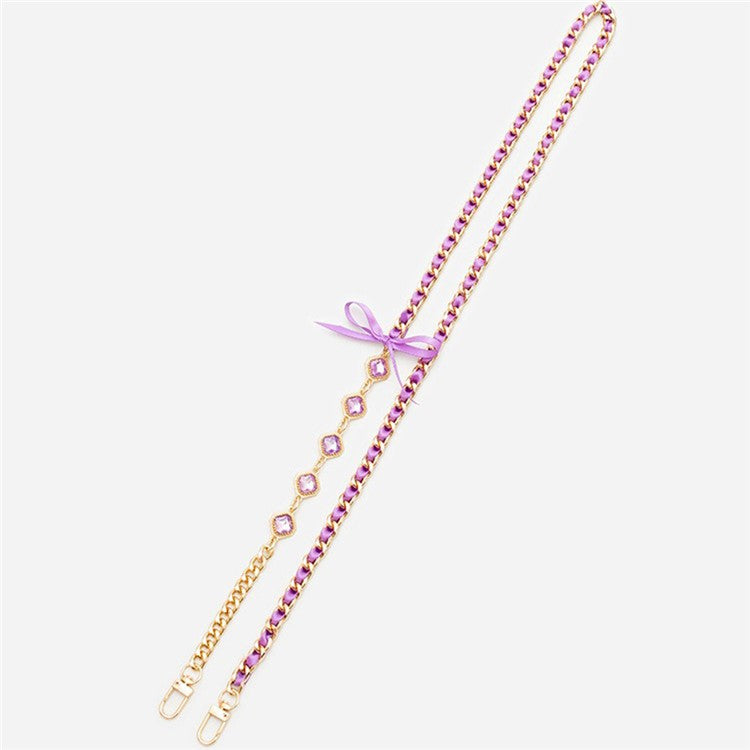 Crossbody Phone Lanyard Metal Phone Charm Cell Phone Chain Strap, Total Length: 120cm - Purple